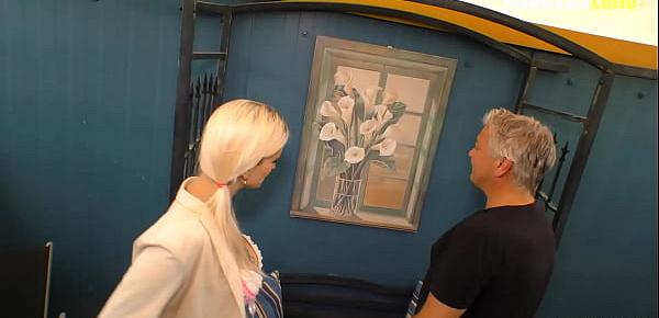HAUSFRAU FICKEN - Mia Bitch - Cute Blondie Takes Cock From Old Daddy